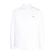 Witte Katoenen Poplin Klassieke Shirt met Baby Vos Patch Maison Kitsun...