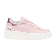 Roze sneakers met fuchsia hak D.a.t.e. , Pink , Dames