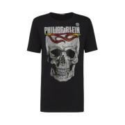 Kristallen Schedel Print Ronde Hals T-shirt Philipp Plein , Black , He...