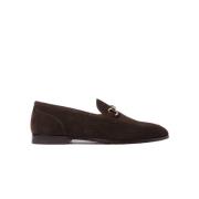 Handgemaakte donkerbruine suède loafers met horsebit detail Scarosso ,...