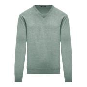 Warme en stijlvolle wollen V-hals trui BomBoogie , Gray , Heren