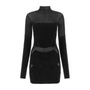 Zwarte stretch viscose mix mini -jurk Dion Lee , Black , Dames