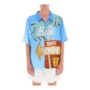 Grafische Print Satijnen Bowling Shirt Blue Sky Inn , Multicolor , Her...