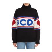 Leuke tape -logo trui Gcds , Black , Dames