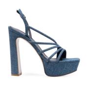 Scarlet Denim Boyfriend Sandalen Le Silla , Blue , Dames