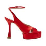 Sandalen met hoge hakken en platform Casadei , Red , Dames