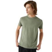 Gewassen Groen Elastisch T-Shirt RRD , Green , Heren