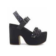 High Heel Sandals Mou , Black , Dames