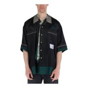 Gelaagd Bowling Overhemd Mihara Yasuhiro , Black , Heren