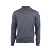 Grijze Merino Zip Cardigan Stenströms , Gray , Heren