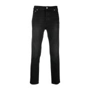 Slim-Fit Zwarte Jeans met Logo Patch Department Five , Black , Heren
