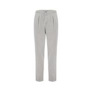 Casual Stijl Broek met Verstelbare Tailleband Kiton , Gray , Heren