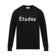 Sweatshirt met logo Études , Black , Heren
