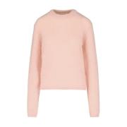 Gezellige en stijlvolle geribbelde trui in mooie roze mohairmix Marni ...