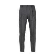 Slim-Fit Wollen Broek Tagliatore , Gray , Heren