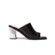 Gwen Mules - Handgemaakte Italiaanse leren sandalen Scarosso , Black ,...