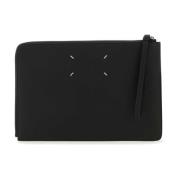 Zwarte leren clutch tas Maison Margiela , Black , Heren