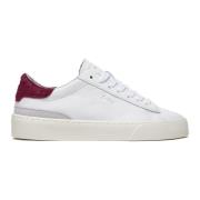 Witte Leren Lage Sneakers met Geëmbosseerde Details D.a.t.e. , White ,...