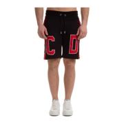 Multikleur Logo Track Shorts met Koord Gcds , Black , Heren