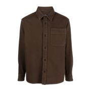 Overhemd met borstzak A.p.c. , Brown , Heren