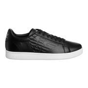 Eenvoudige Vetersluiting Sneakers Emporio Armani EA7 , Black , Heren