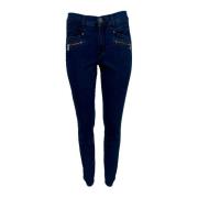 Slim Fit Skinny Jeans met Ritszakken 2-Biz , Blue , Dames