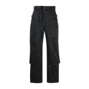 Tapered Trousers 032c , Gray , Dames