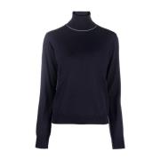 Blauwe Roll-Neck Gebreide Coltrui Maison Margiela , Blue , Dames