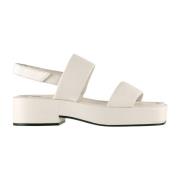 Beige Leren Platte Sandalen voor Dames Högl , Beige , Dames