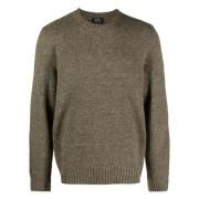 Wollen Crew Neck Trui A.p.c. , Green , Heren