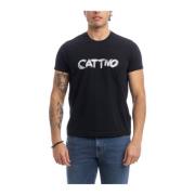 Klassiek Katoenen T-Shirt Aspesi , Black , Heren