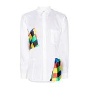 Overhemd met Patchwork Detail Comme des Garçons , White , Heren