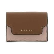 Tri-Fold Wallet Marni , Brown , Dames
