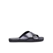 Kevin Sliders in Zwart Leer Castañer , Black , Heren