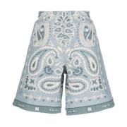 Paisley-Geboorde Shorts Amiri , Blue , Heren