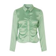 Bruine Jolina Blouse met Flatterende Details Samsøe Samsøe , Green , D...