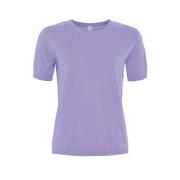 Zachte O-Hals T-shirt in diverse kleuren Skovhuus , Purple , Dames