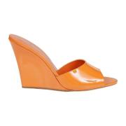 Oranje Wortel Slip-On Sleehak Sandalen Paris Texas , Orange , Dames