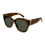 Oversized Havana Cat Eye Zonnebril Saint Laurent , Brown , Dames