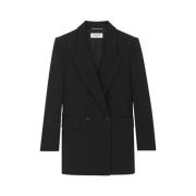 Klassieke Wol Double-Breasted Blazer Saint Laurent , Black , Dames