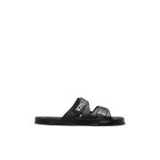 Rubber slides with logo Gcds , Black , Heren