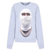 Crewneck met toekomstig masker IH NOM UH NIT , Blue , Heren