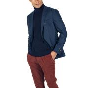 Kobalt Geruite Wollen Blazer Z Zegna , Blue , Heren