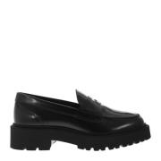 Stijlvolle Leren Loafers Hogan , Black , Dames