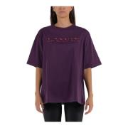 Geborduurd Oversized T-Shirt Lanvin , Purple , Dames