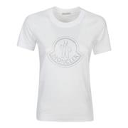 Witte T-Shirt Moncler , White , Dames