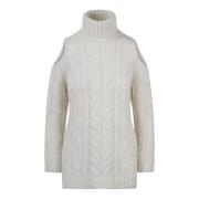 Alpaca Kabeltrui met Open Schouders P.a.r.o.s.h. , Beige , Dames