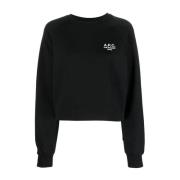 Zwarte Katoenen Sweatshirt met Logo A.p.c. , Black , Dames