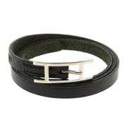 Pre-owned Leather bracelets Hermès Vintage , Black , Dames