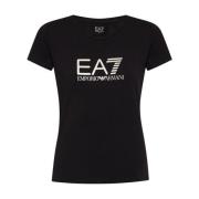 Bedrukt T-shirt Emporio Armani EA7 , Black , Dames